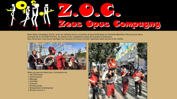 aperçu du site web Zeus Opus Compagny